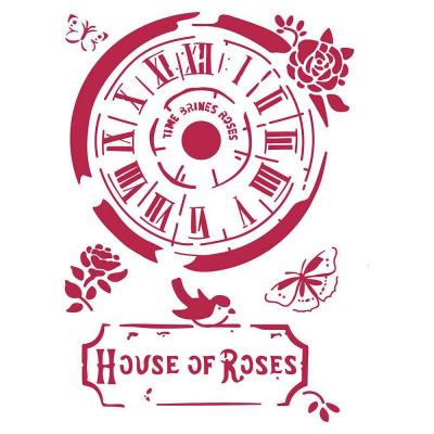 Stamperia Stencil - Clock House of Roses